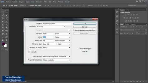 crear un nuevo documento en photoshop con calidad